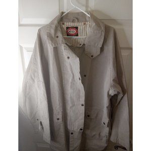 The Australian Outback Coat Mens L Tan Beige Canvas Jacket Lined Snap Vintage